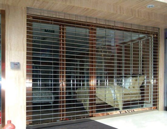 steel grille roller shutter security shop door for commercial usage