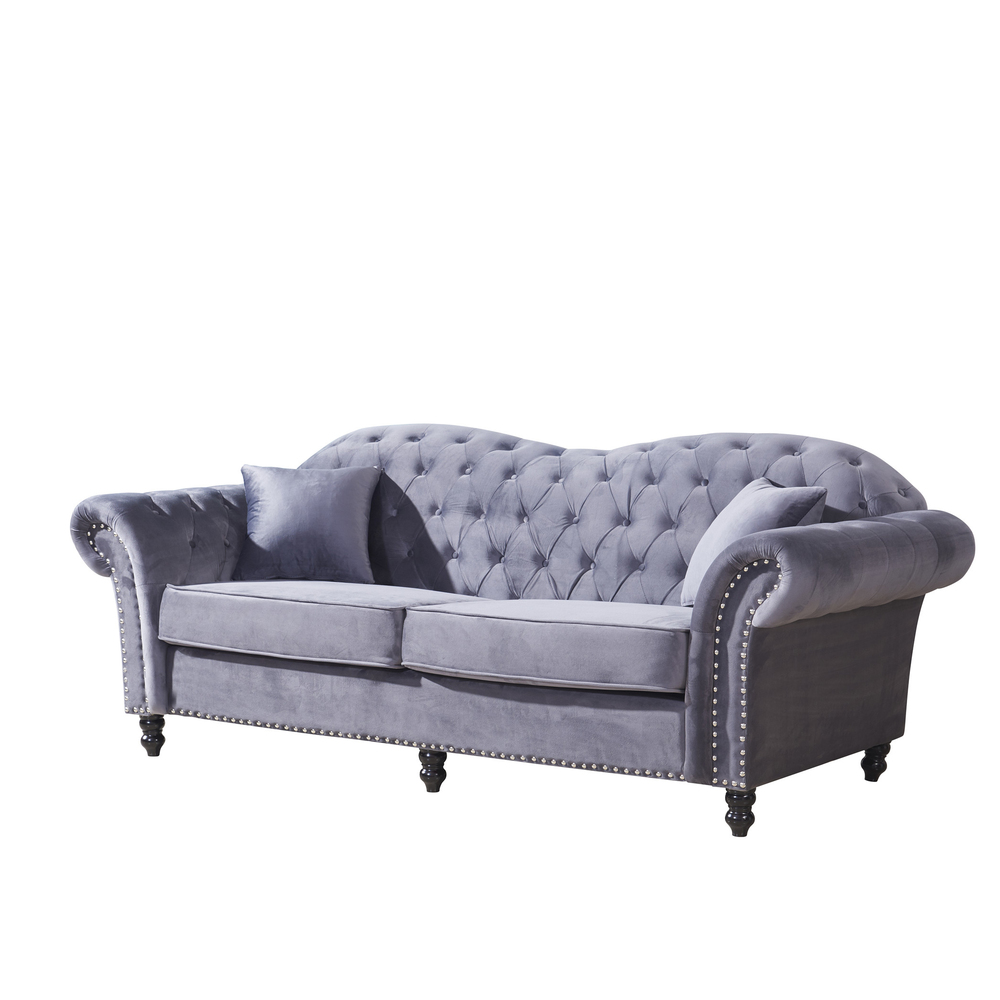 Cheap velvetfabric chesterfiledsofa three seatliving room sofa set