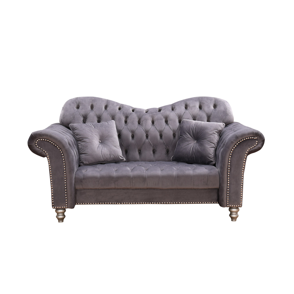 Wholesale furniture with high quality chesterfield grey velvet sofa living room sofas