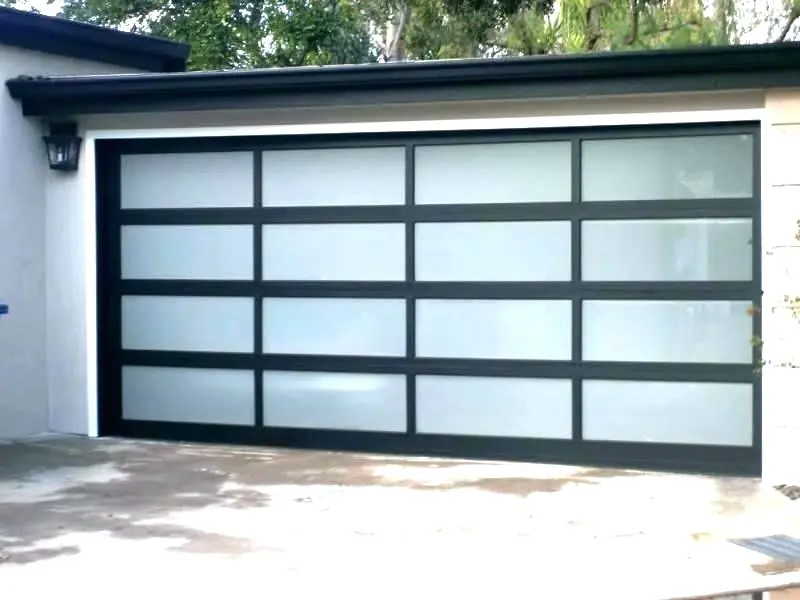 Insulated Exterior Tempered Glass Aluminum Security Glass Garage Door