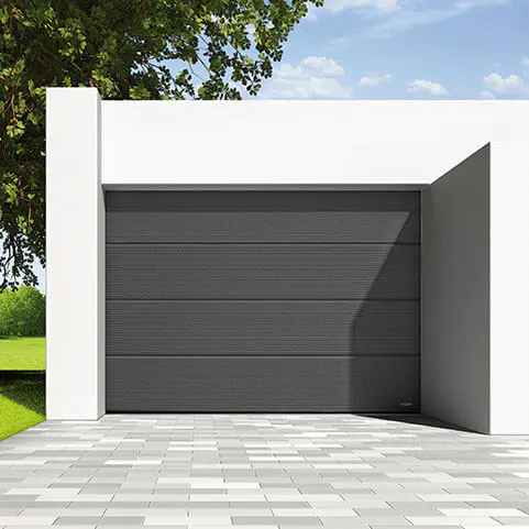 Black Color 7' Wide and 8' High Steel with PU Material Automatic Garage Overhead Sectional Door