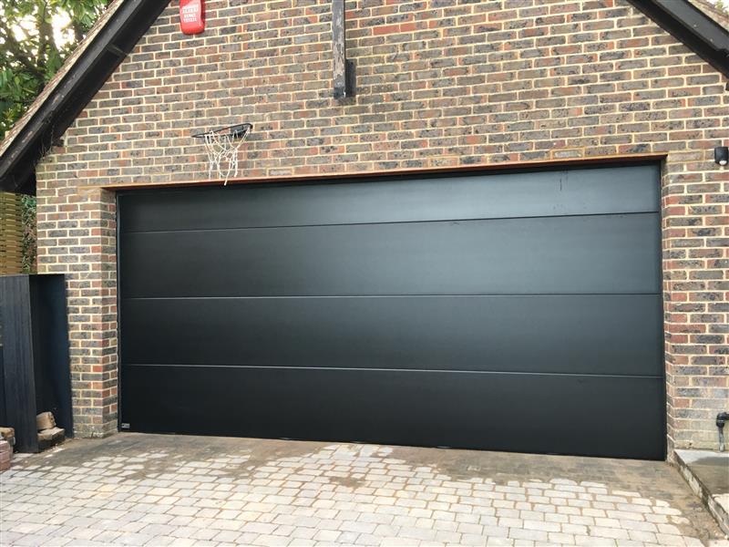 Black Color Beautiful Appearance Cold Insulation Garage Overhead Sectional Garage Door