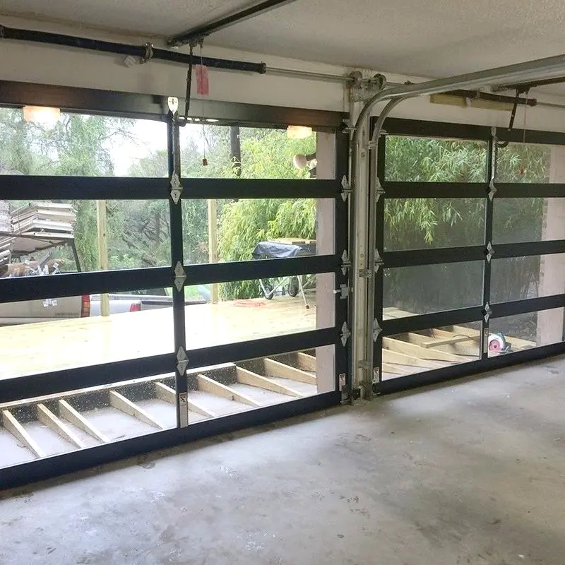 Electric Overhead Sectional Garage Door with Aluminum Material And Glass