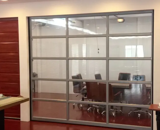 New design high quality aluminum frame transparent glass garage door