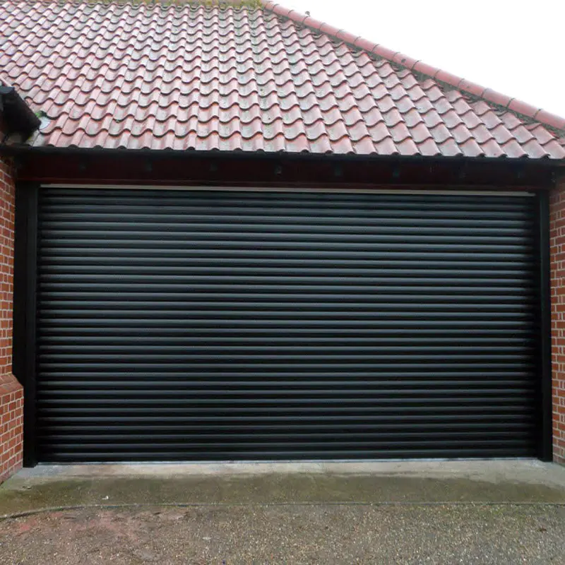 Black Color 7' Wide and 8' High Steel with PU Material Automatic Garage Overhead Sectional Door