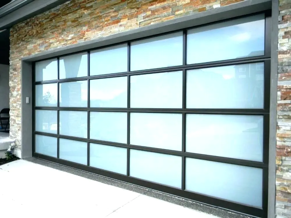 Insulated Exterior Tempered Glass Aluminum Security Glass Garage Door