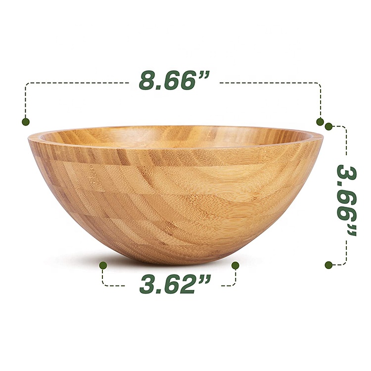 Modern Style Amazon Hot sale design ecofriendly natural round bamboo salad bowl