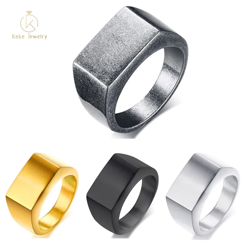 Hot Selling European and American retro stainless steel simple casting can engrave men's ring mixed batch RC-383