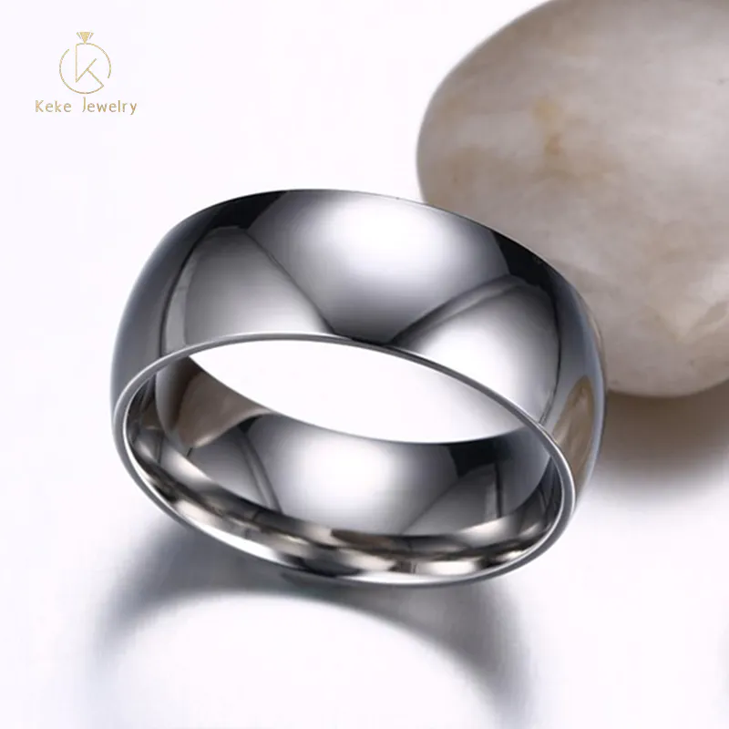 Factory direct Customizable 8MM plain stainless steel men's ring R-012