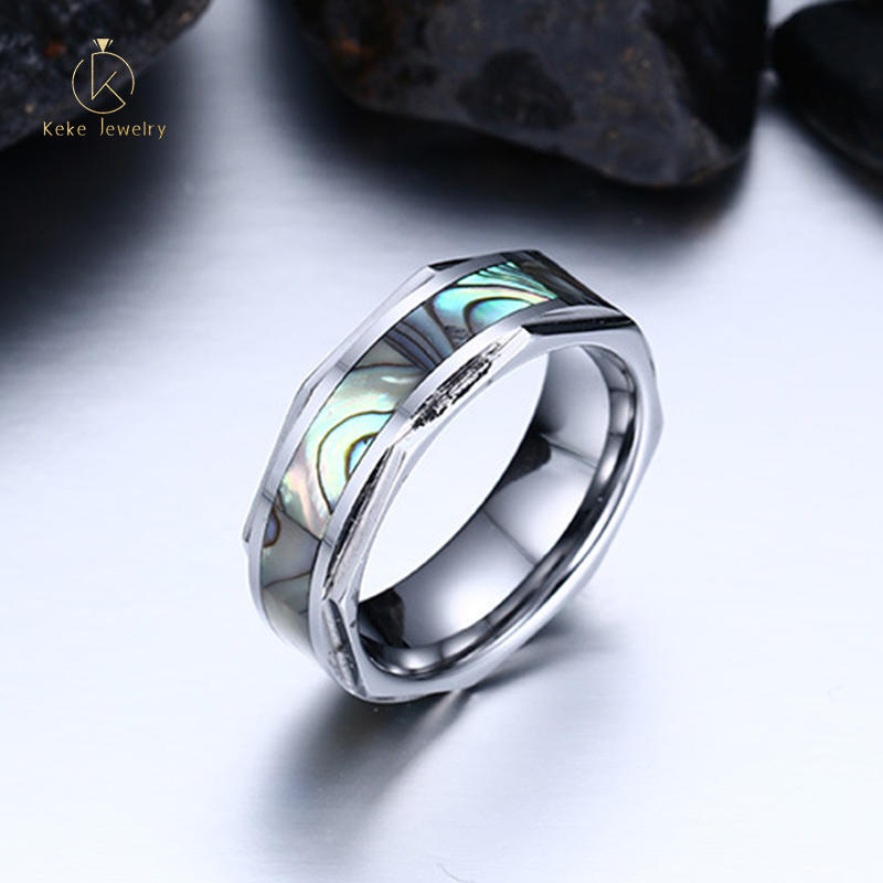 Manufacturer Wholesale European And American Style Inlaid Shell Men Ring TCR-026