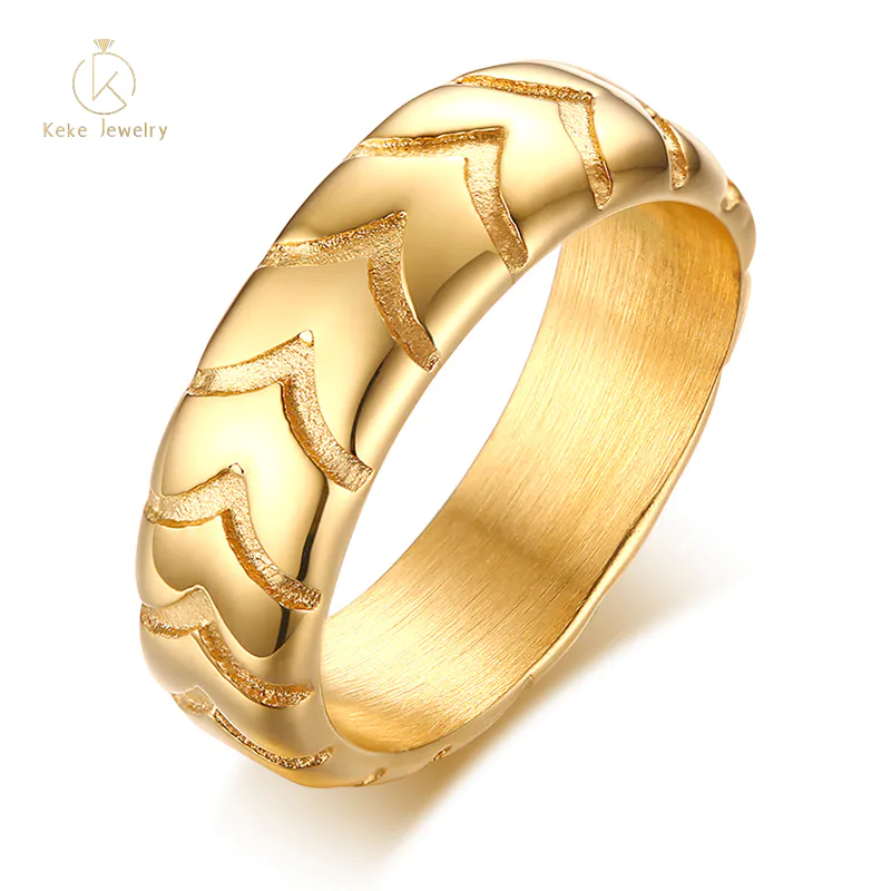 Stainless steel ring gold men and women popular titanium steel couple ring