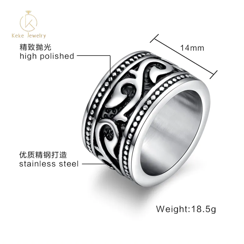 High-end custom 14mm stainless steel casting fashion men's ring wholesale RC-053