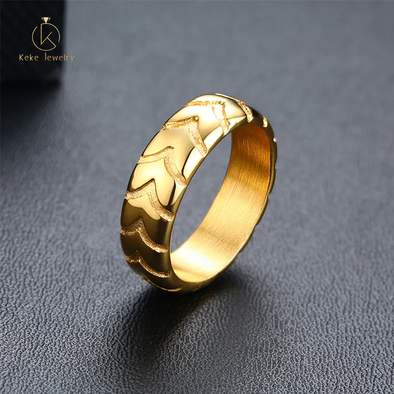 Stainless steel ring gold men and women popular titanium steel couple ring