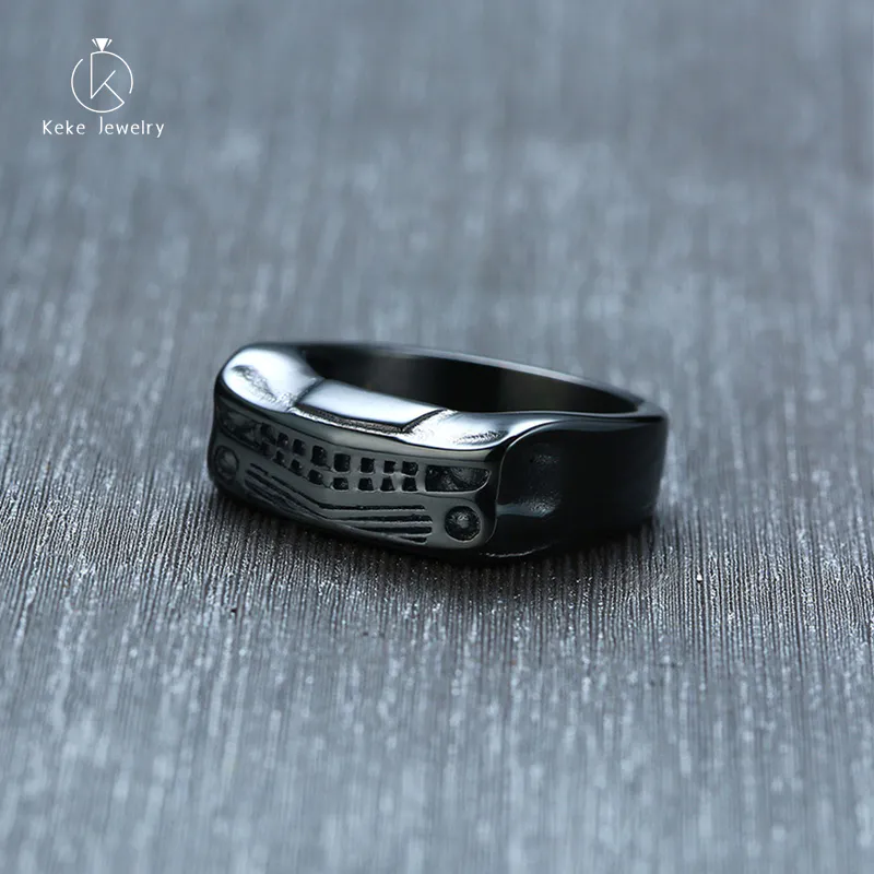 Wholesale Fashion stainless steel black sports car front ring for men RC-449B