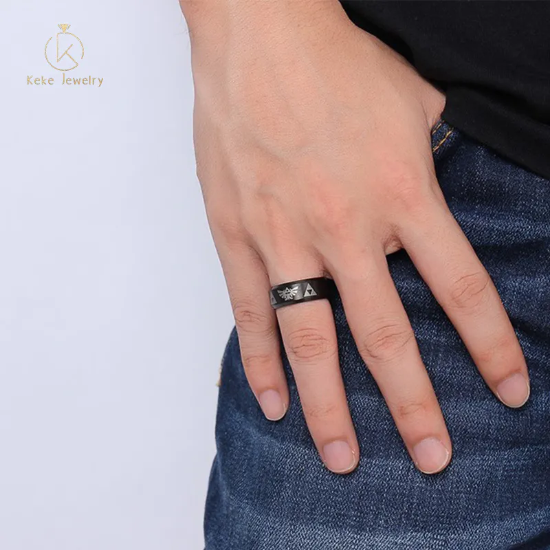 Supplier Wholesale Hot Sale 8mm Stainless Steel Xingyue Design Frosted Silver Ring R-004