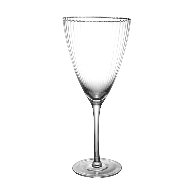 Custom Hand Blown Gold Rim Crystal Wedding Clear Champagne Glass Red Wine Glasses Wholesale