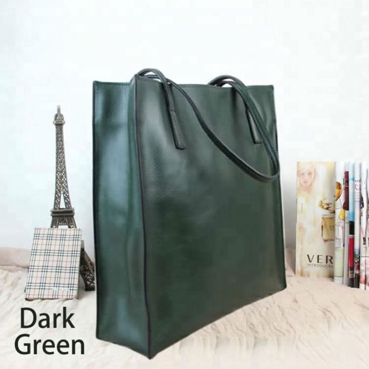 Genuine Leather Women's Shopping Tote Bag Handbag