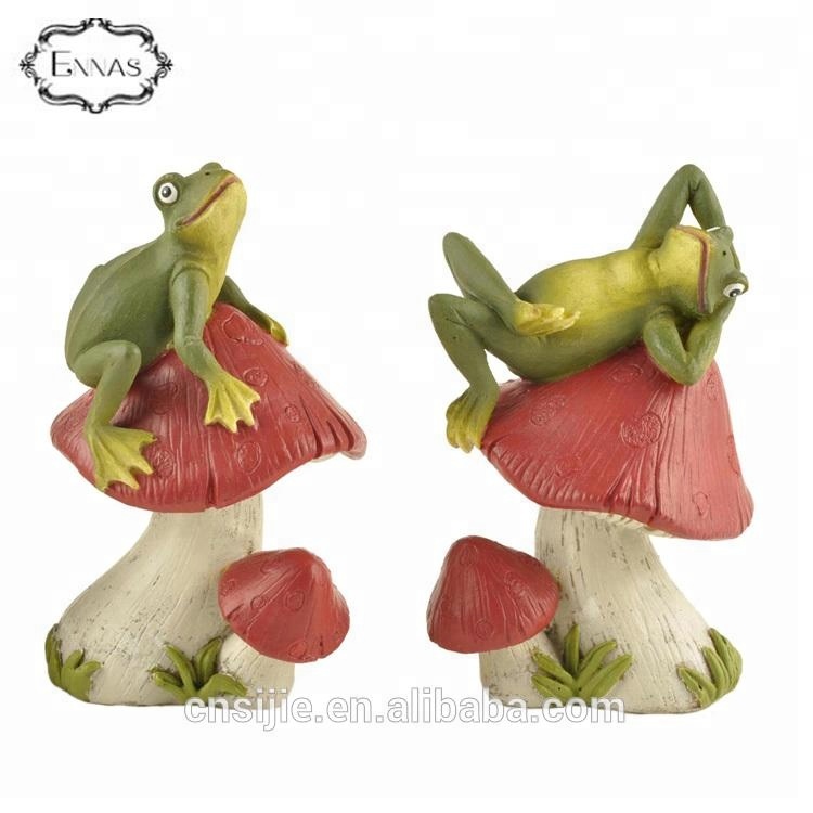 Custom resin decorative polyresin garden frog statue with your words