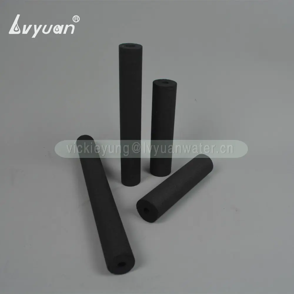 Sintering filter factory 5/10/25 microns carbon filter block for water liquid chlorine adsorption
