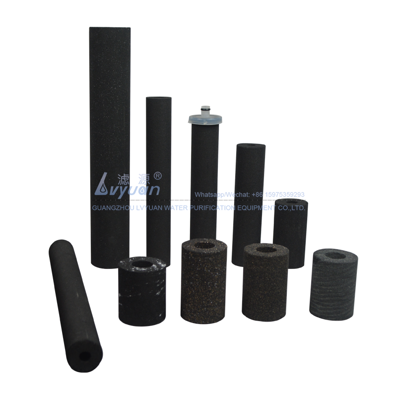 Different shaped size sintered 10 microns cto active carbon filter cartridge for home fridge filter housing replacement