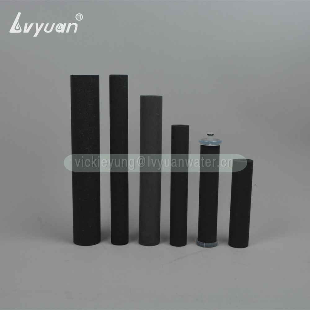 China carbon filter manufacturer sintering carbon 1 micron filter water bottle filter cartridge with customized disc tube design