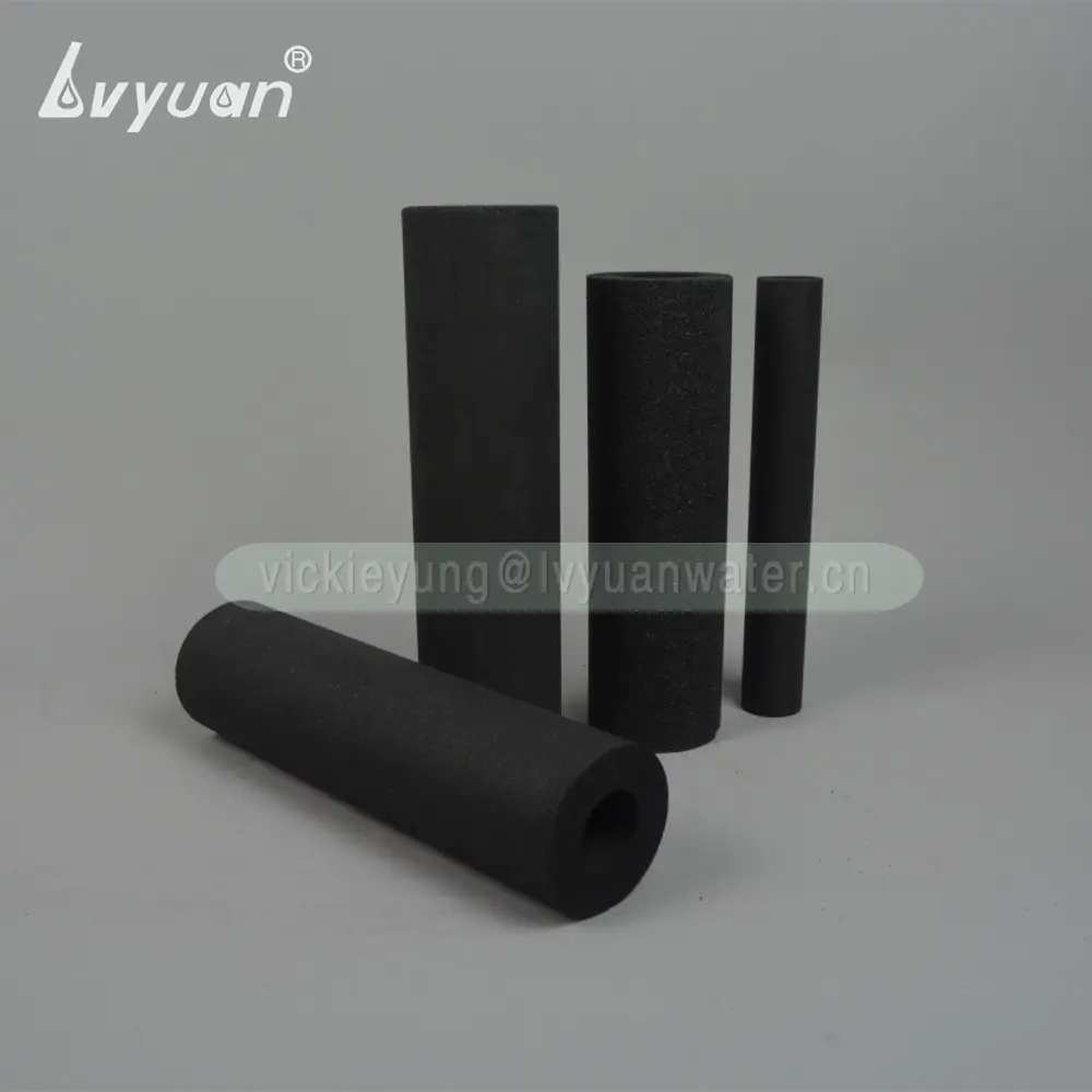 Different shaped size sintered 10 microns cto active carbon filter cartridge for home fridge filter housing replacement