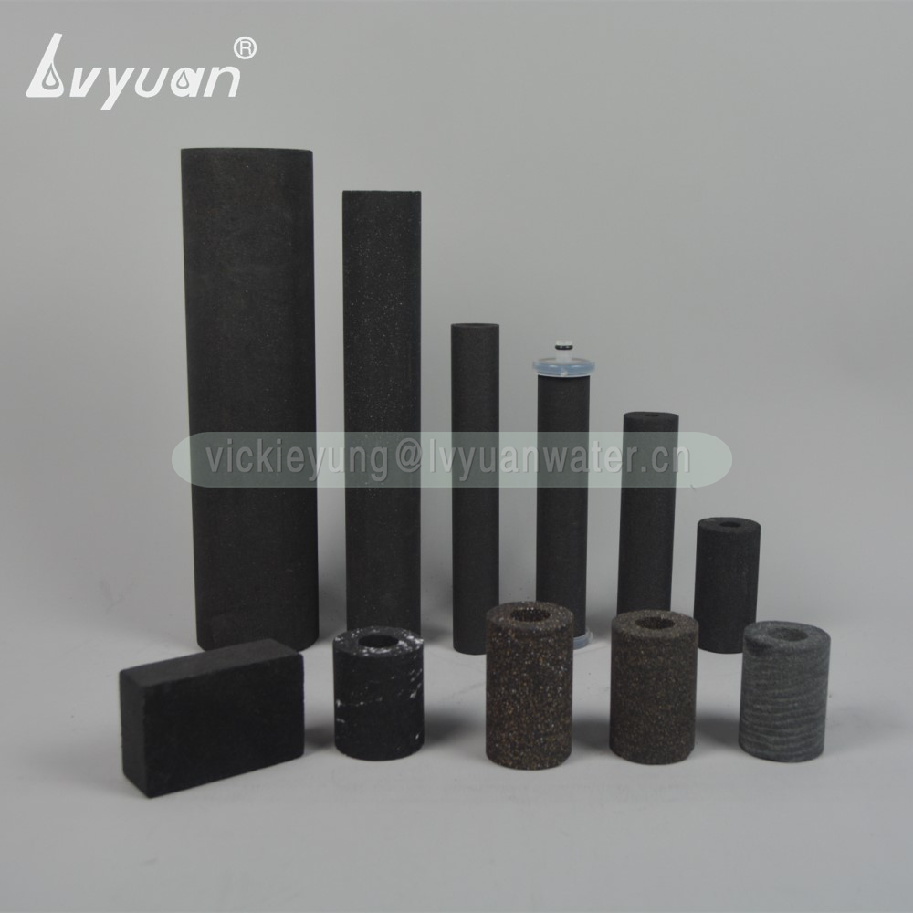 China carbon filter manufacturer sintering carbon 1 micron filter water bottle filter cartridge with customized disc tube design