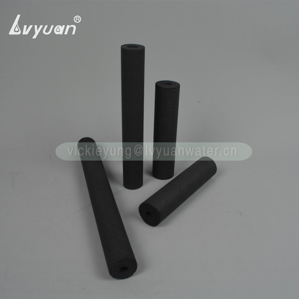 Post activated carbon material 5/8/10/20 inch sintering carbon filter cartridge for household sediment water filtration
