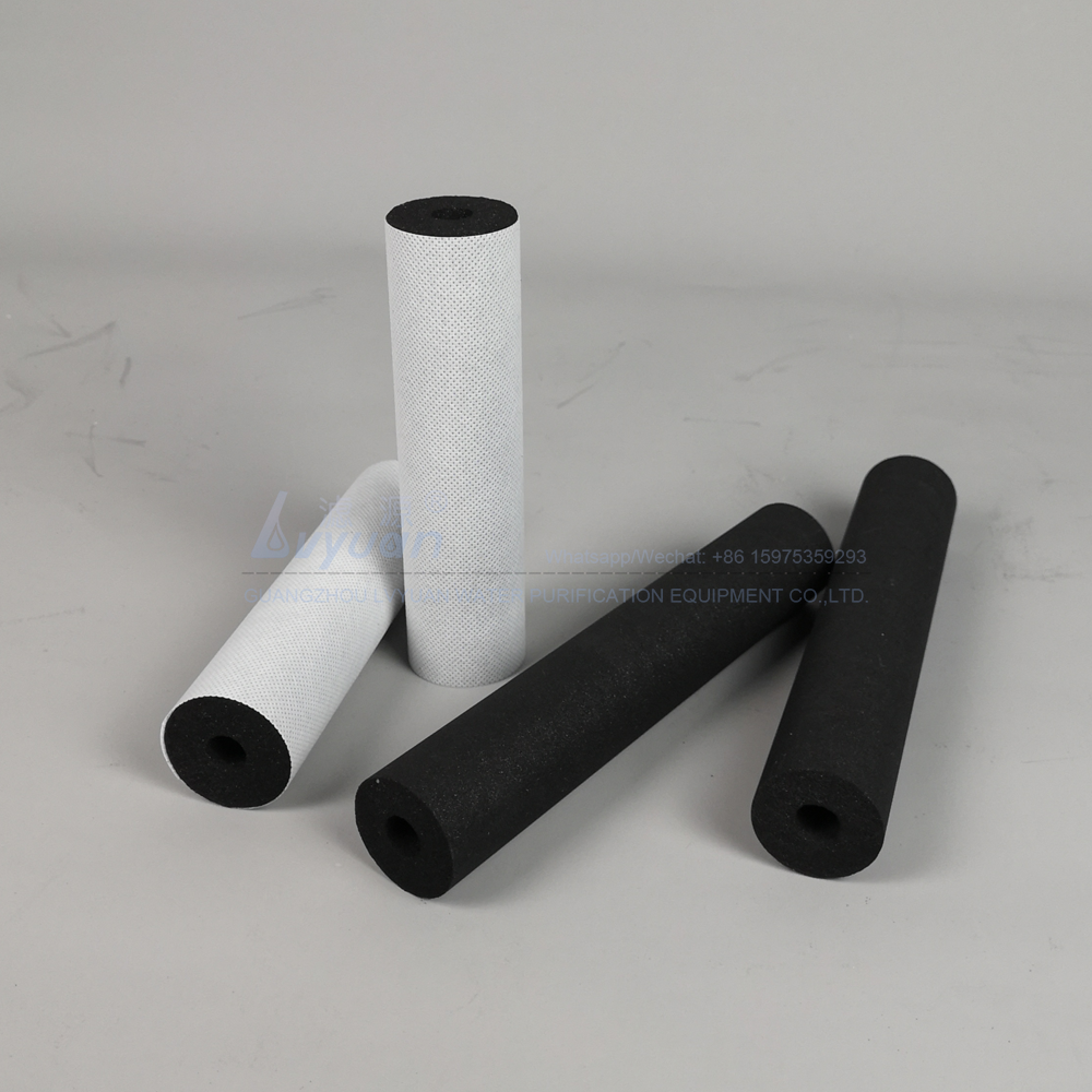 Guangzhou filter manufacture 10 20 inch sinter carbon block water filter with non-woven fabric