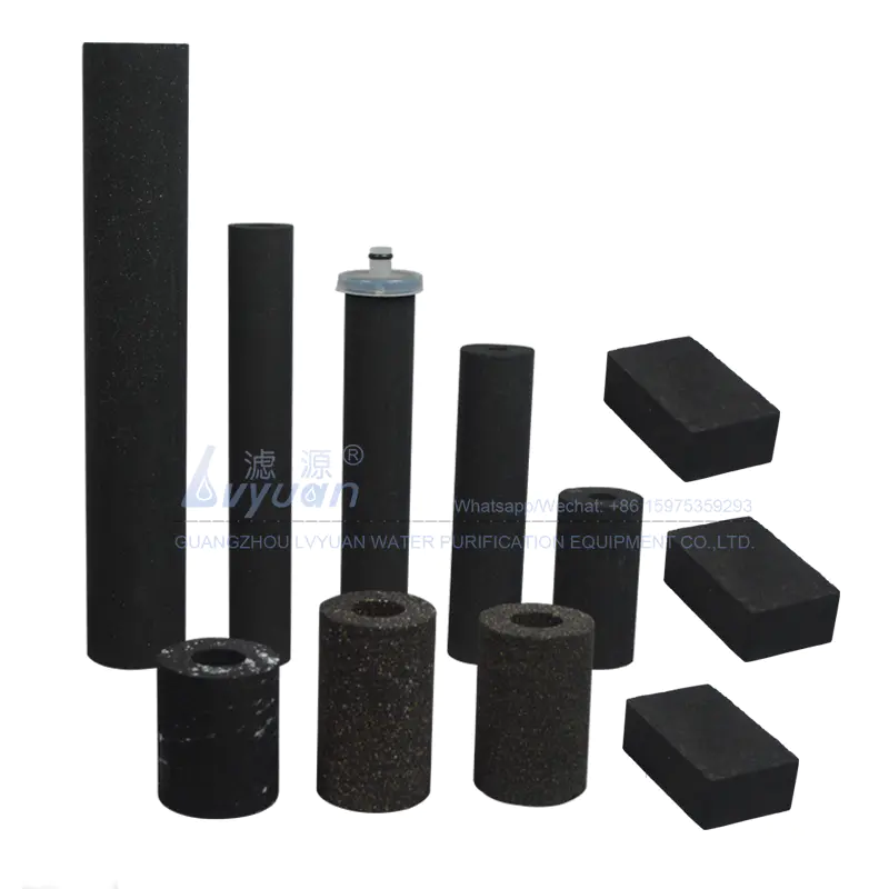 Customized filter rod/tube/brick size coconut shell 10 micron carbon block water filter for water bottle filter