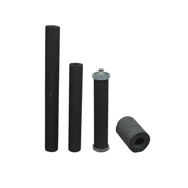 Post activated carbon filter series 10 micron sintered carbon water cartridge with block filter rod design