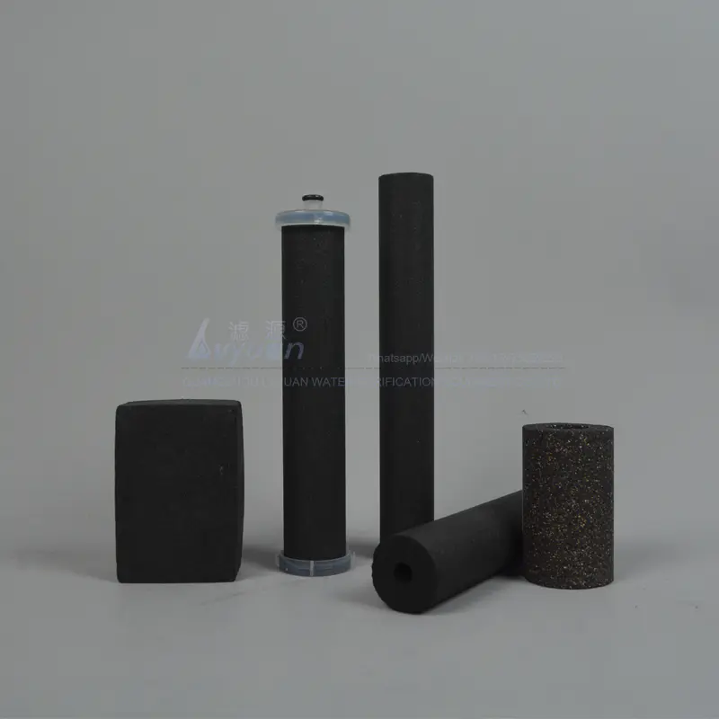 Customized shape charcoal 0.5 to 20 micron activated sintered carbon filter for drinking water filter
