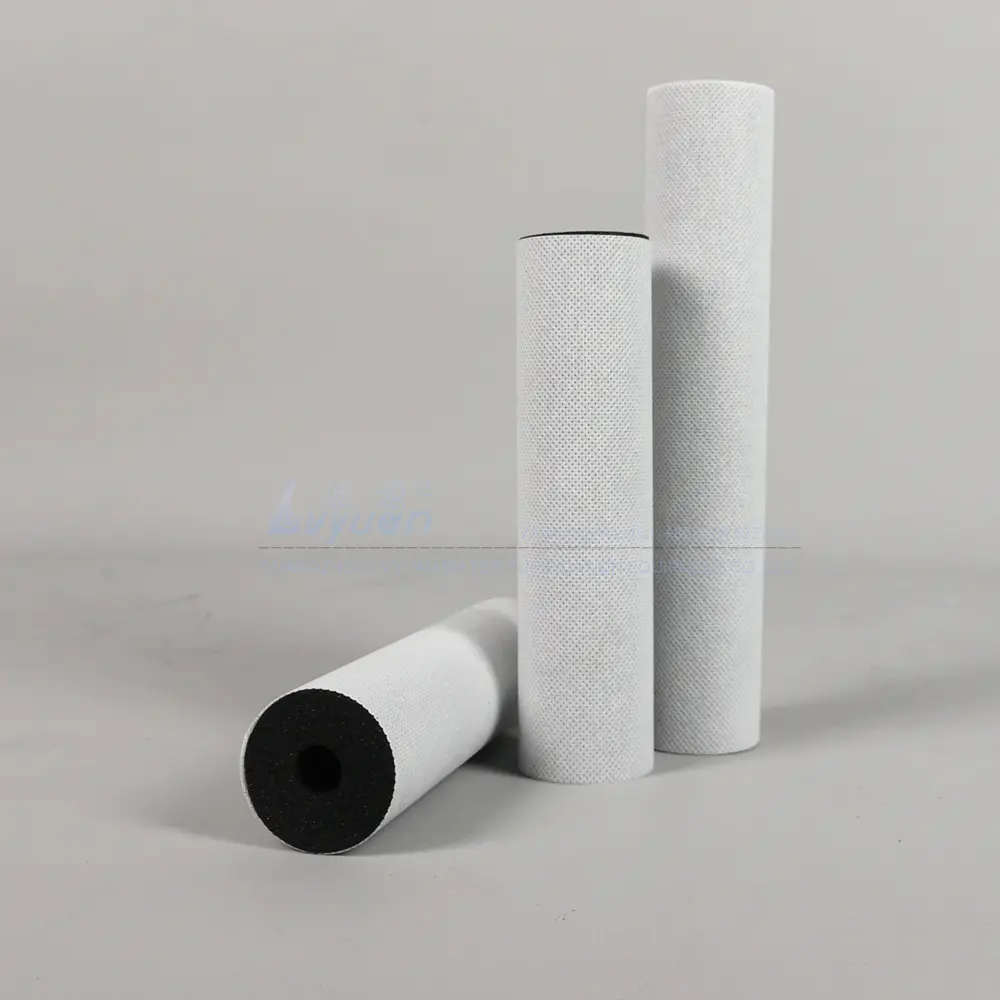 Guangzhou filter manufacture 10 20 inch sinter carbon block water filter with non-woven fabric