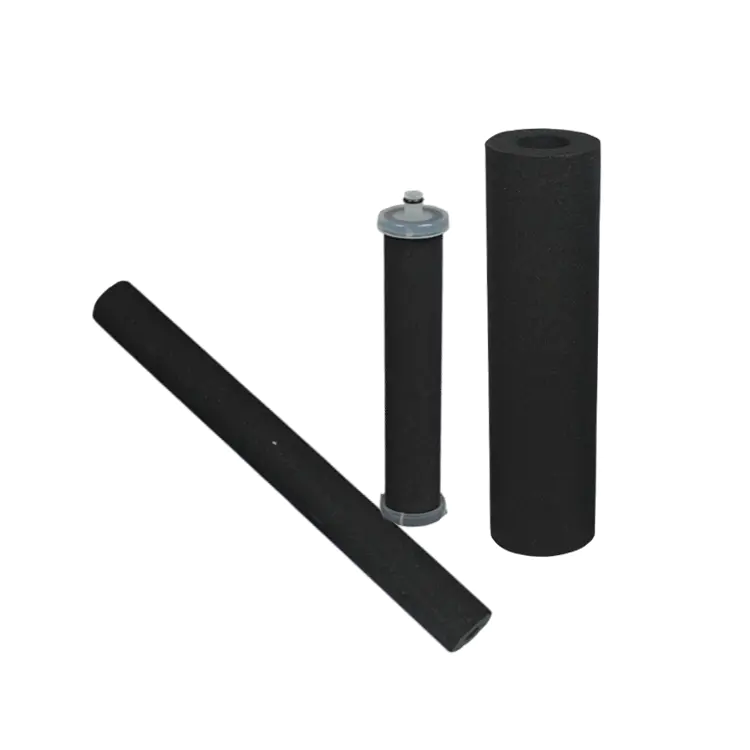 High adsorption rate plastic connector activated carbon 5 micron cto carbon block filter cartridge with carbon fiber filter