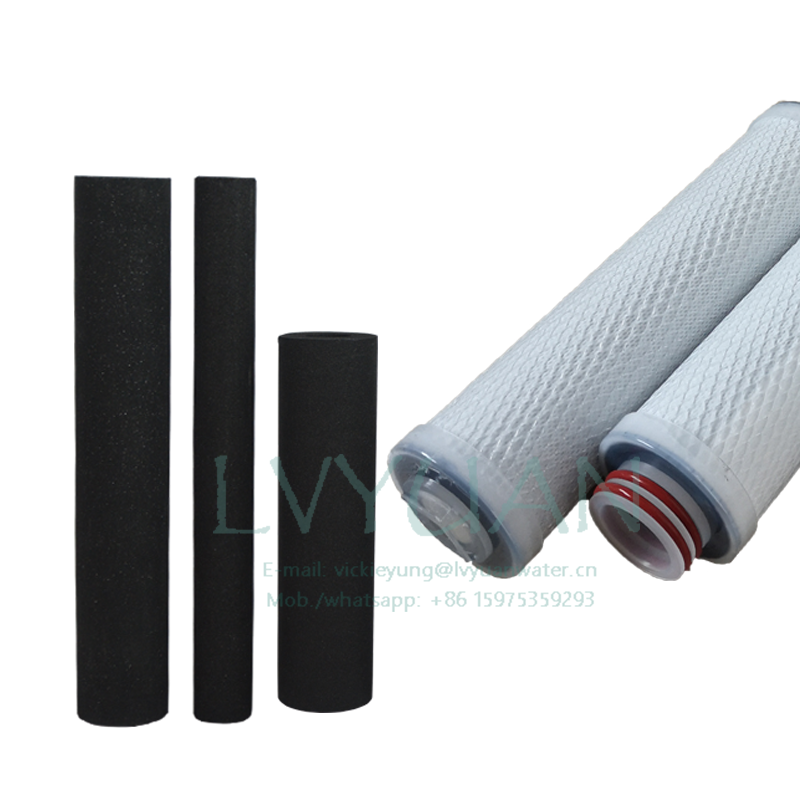 Odor removal 8 inch activated carbon CTO water filter carbon filter cartridge 20 microns for water purification industry