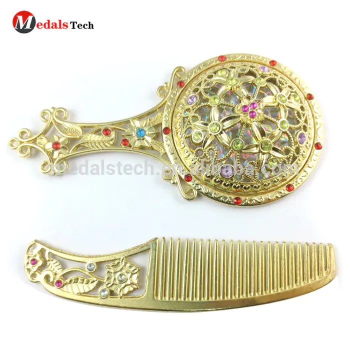 Promotional Gift Classical Small Pocket Handbag Cosmetic Mirrors With Comb