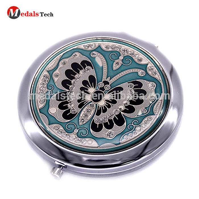 Crystal compact pocket makeup mirror cosmetic mirror for women