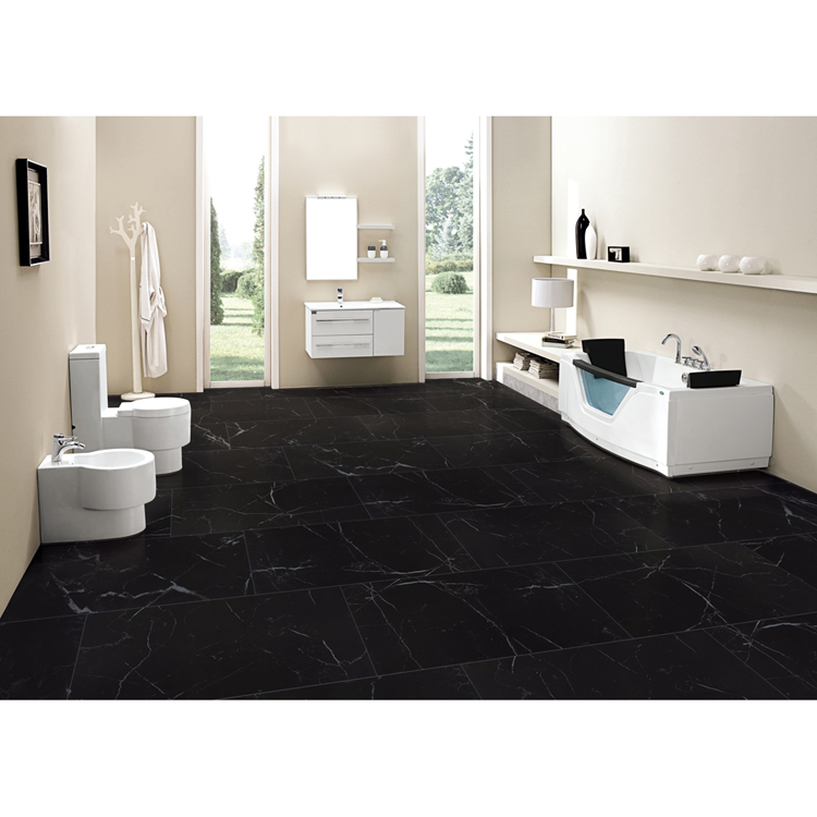 Onyx black gold ceramic floor tile