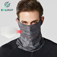 Enerup Dye Sublimation Seamed Edges American FlagSeamless Black Custom Print Summer Neck Gaiter With Filter Face Mask Scarf