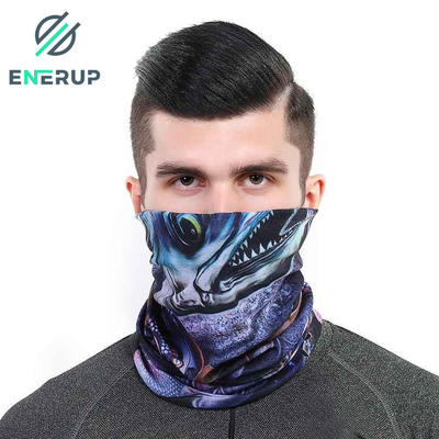 Enerup Custom Print Sublimation Blank 3ply Camo Scarf Face Neck Gaiter Carbon Red With Filter shield