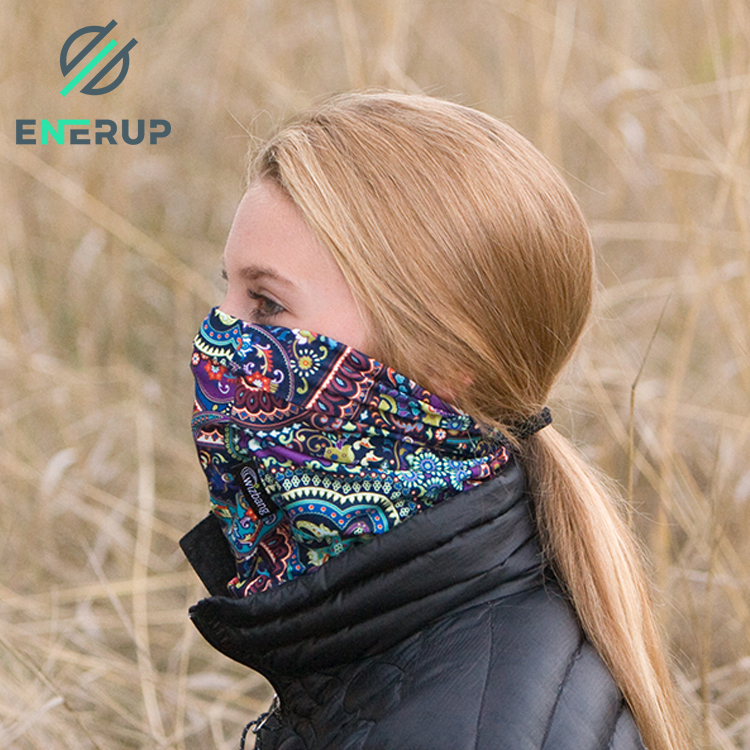 Enerup Custom Sublimation Blank 3d Print Camo Face Scarf Neck Gaiter Safety Mask Carbon Red With Filter washable face mask