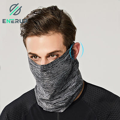 Enerup Black Cooling Spandex Outdoor Fishing Breathing Anti-dust Face Scarf Mask Neck Gaiter Guard With Filter Ear Pack Custom