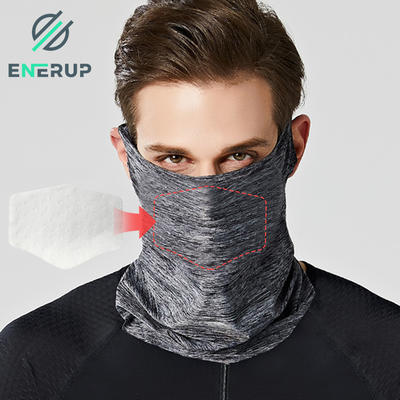 Enerup Anti-dust Cooling Cotton Fishing Neoprene Bandanas Ear Loop Neck Gaiter Face Scarf Mask-Dust With Safety Carbon Filters