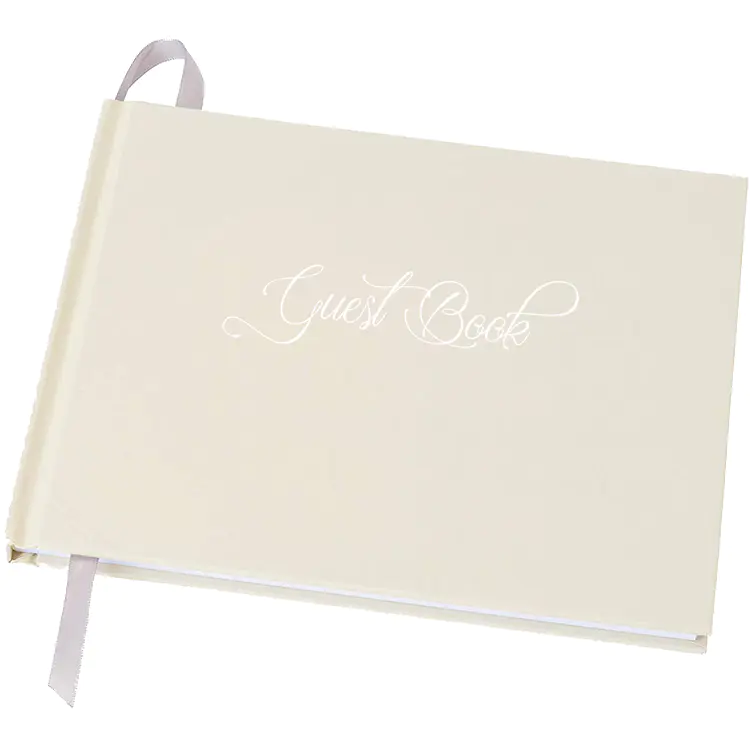 White Modern Beautiful Hardbound Wedding Sign In Baby Shower Guest Book Guest Book for Funeral