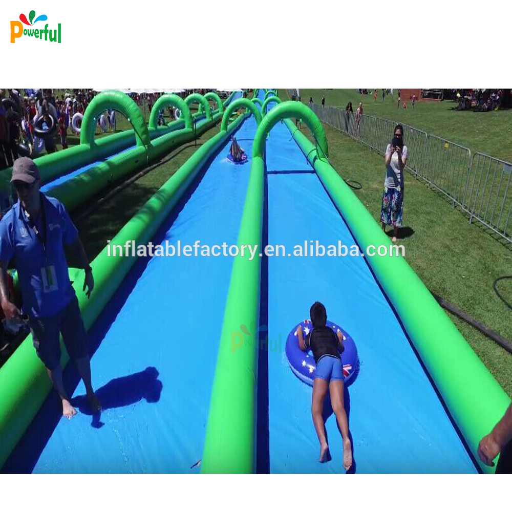 100m long size slip and slide inflatable water slide for water game