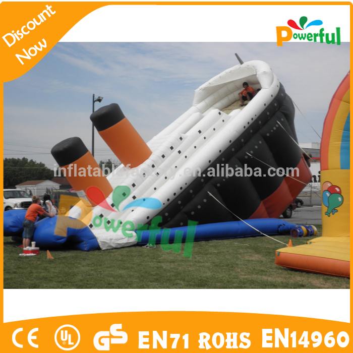 Hot sale amusement park slide titanic inflatable slide