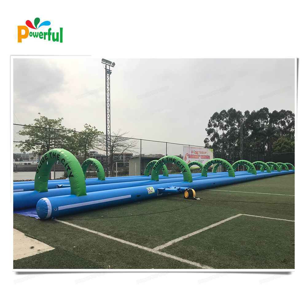 commercial used giant inflatable slide the city,inflatable water slide,1000ft inflatable slip n slide