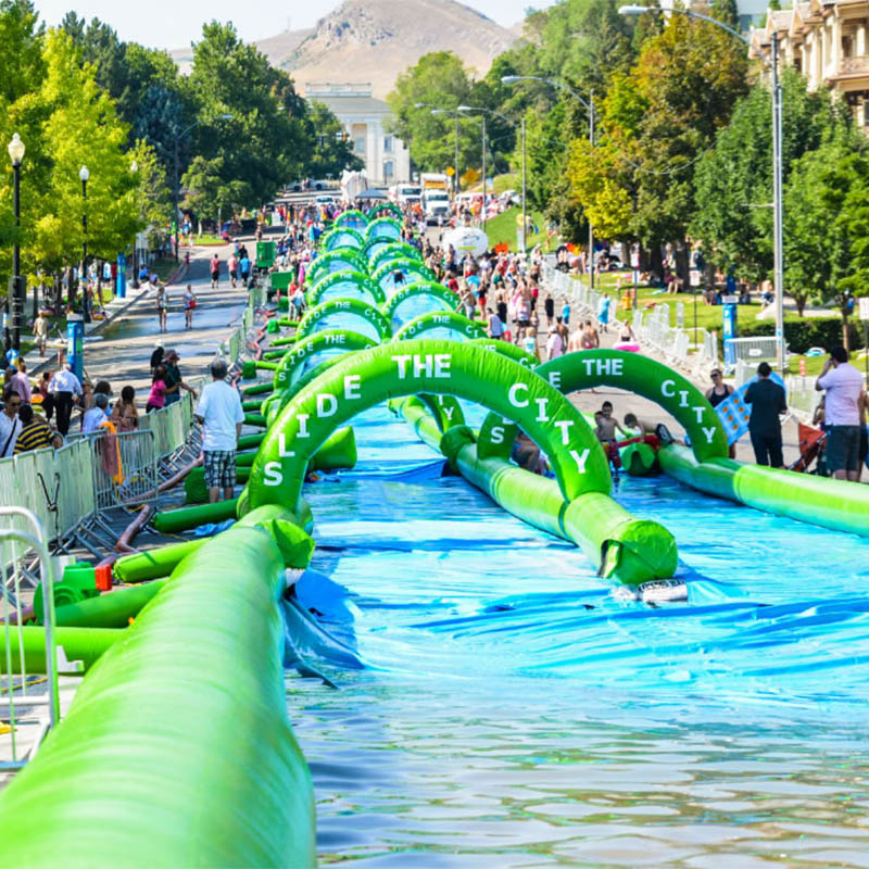 Inflatable water city slip n slide