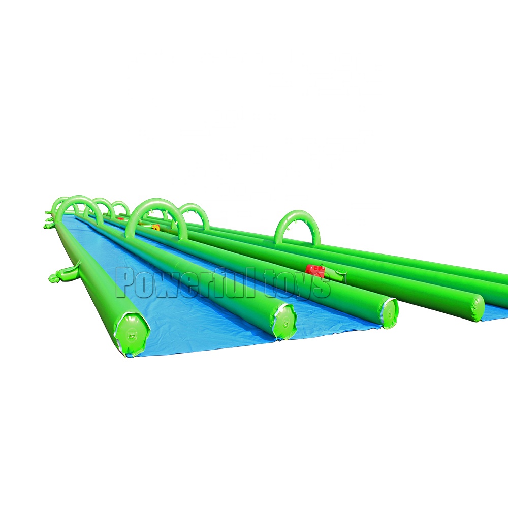 PVC double lanes inflatable water fun city giant slip and slide for adult