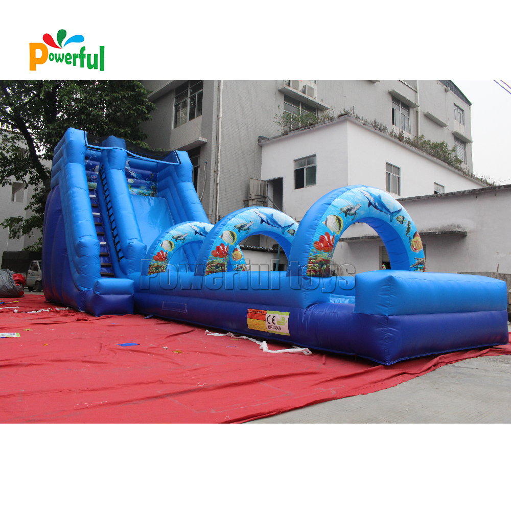 Kids commercial giant inflatable water bouncer slide with pool